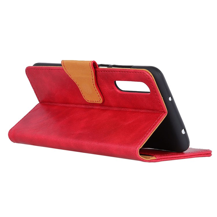 Crazy Horse Split Leather Wallet Stand Phone Cover for Xiaomi Mi 9 Pro / Mi 9 Pro 5G - Red-4