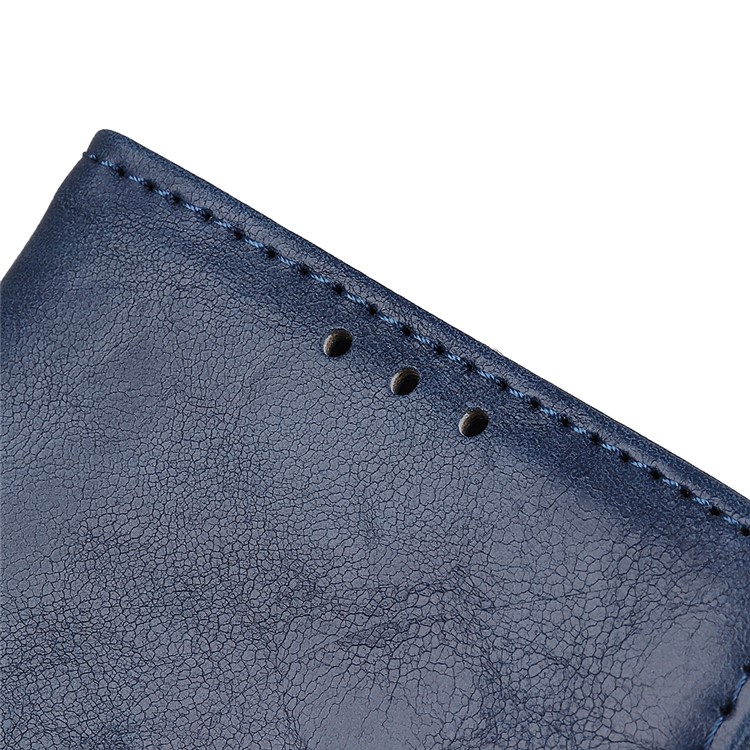 Crazy Horse Split Leather Wallet Stand Phone Cover for Xiaomi Mi 9 Pro / Mi 9 Pro 5G - Blue-7