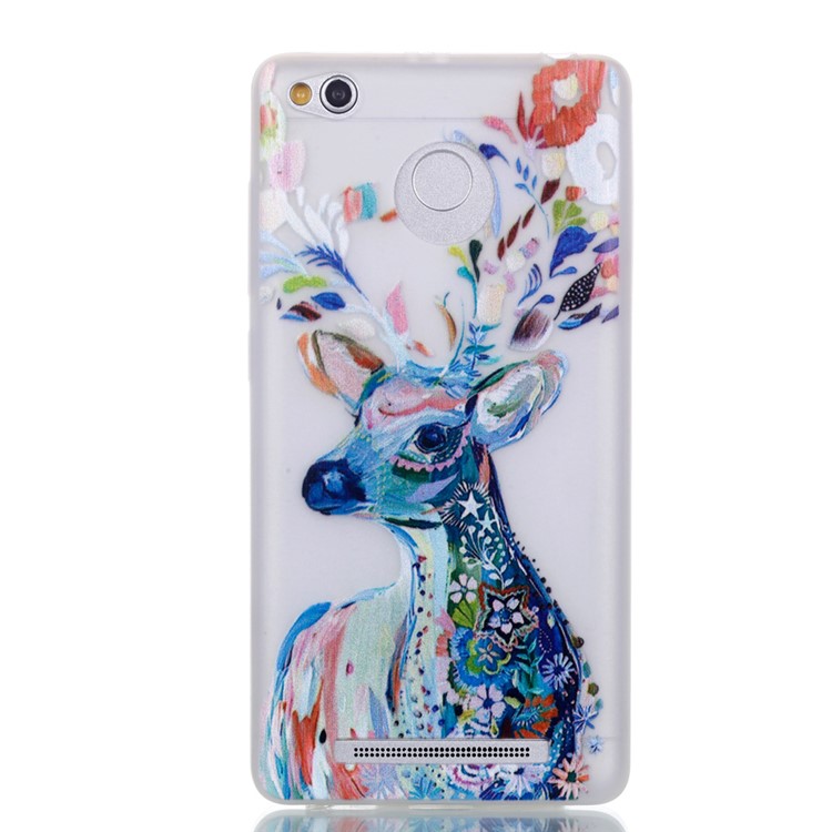 Luminous Glow Soft TPU Case for Xiaomi Redmi 3s/3x - Floral Deer Painting-2