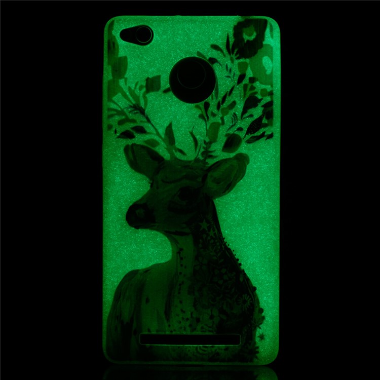 Luminous Glow Soft TPU Case for Xiaomi Redmi 3s/3x - Floral Deer Painting-3