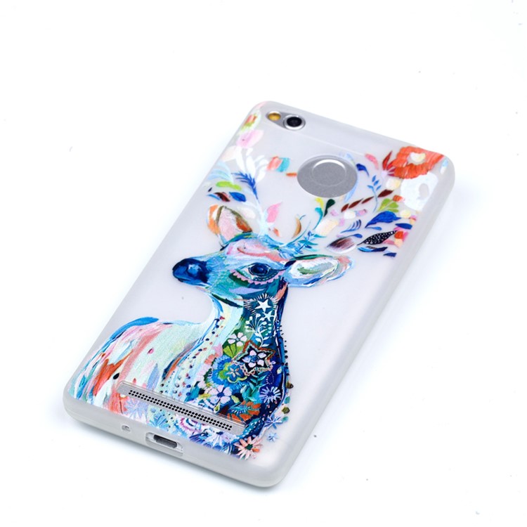 Luminous Glow Soft TPU Case for Xiaomi Redmi 3s/3x - Floral Deer Painting-4