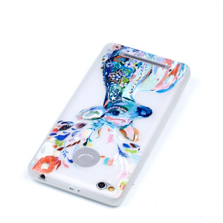 Luminous Glow Soft TPU Case for Xiaomi Redmi 3s/3x - Floral Deer Painting-5