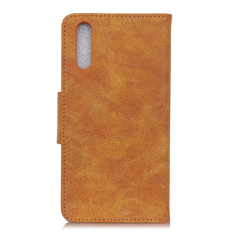 Retro Design Split Leather Wallet Case for Xiaomi Mi 9 Pro/Mi 9 Pro 5G - Brown-3