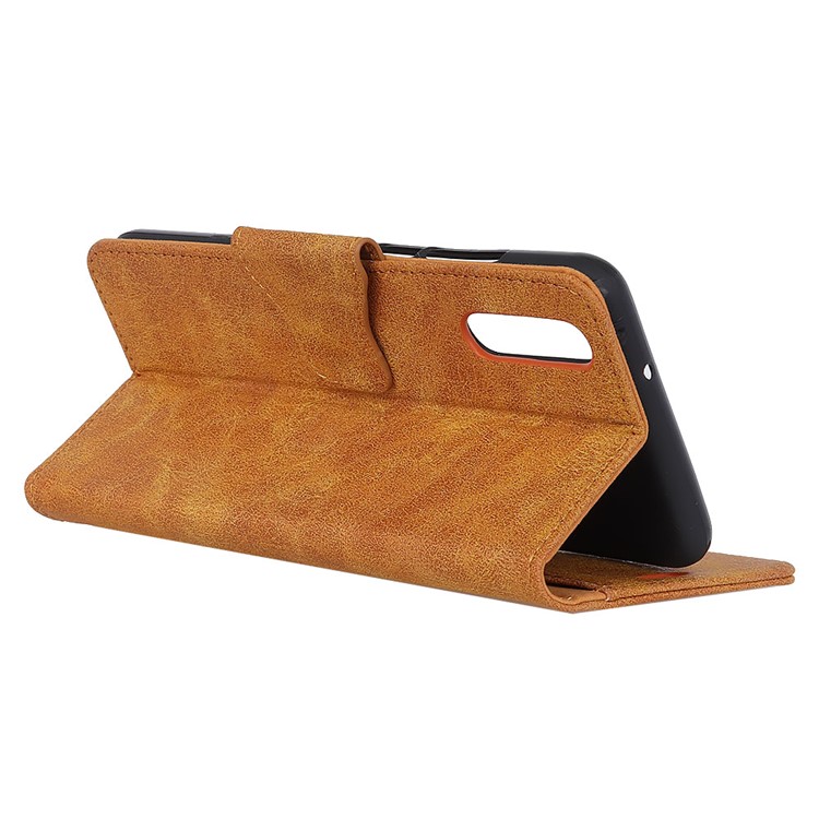 Retro Design Split Leather Wallet Case for Xiaomi Mi 9 Pro/Mi 9 Pro 5G - Brown-5