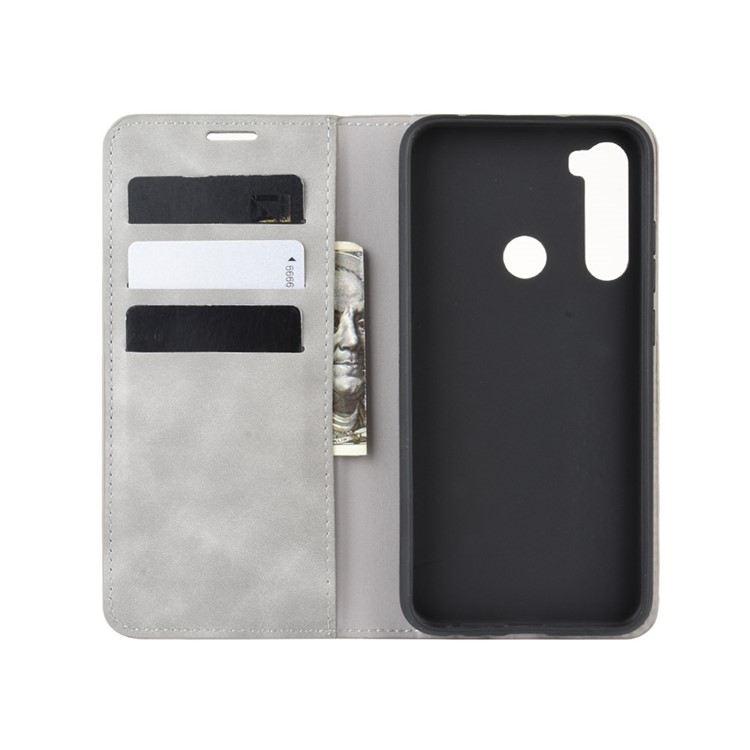 Wallet Leather Stand Case for Xiaomi Redmi Note 8 - Grey-3