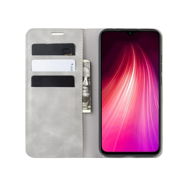 Wallet Leather Stand Case for Xiaomi Redmi Note 8 - Grey-4