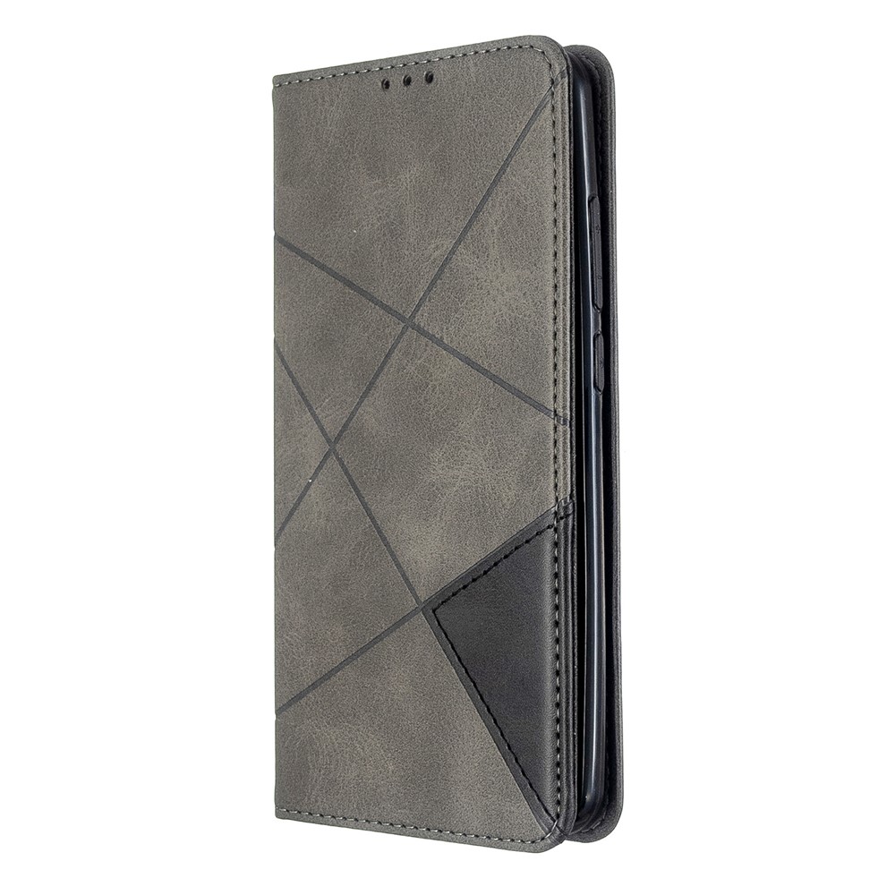 Geometric Pattern Stand Leather Card Holder Case for Xiaomi Redmi 8 - Grey-2