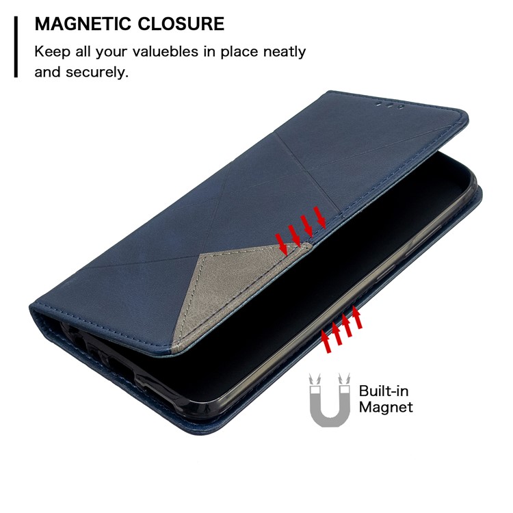 Geometric Pattern Leather Stand Case with Card Slots for Xiaomi Redmi 8A - Blue-6