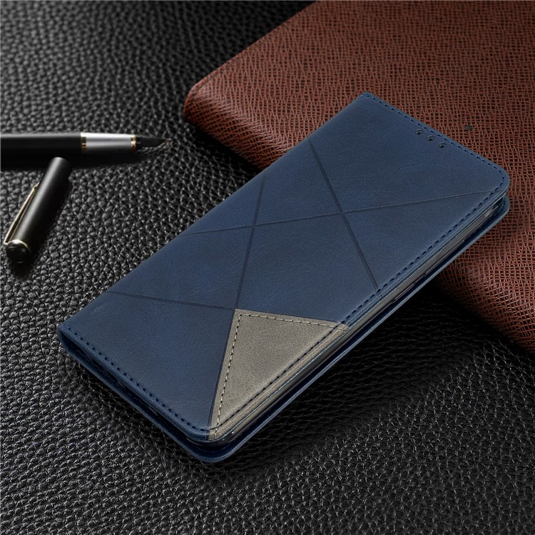Geometric Pattern Leather Stand Case with Card Slots for Xiaomi Redmi 8A - Blue-8