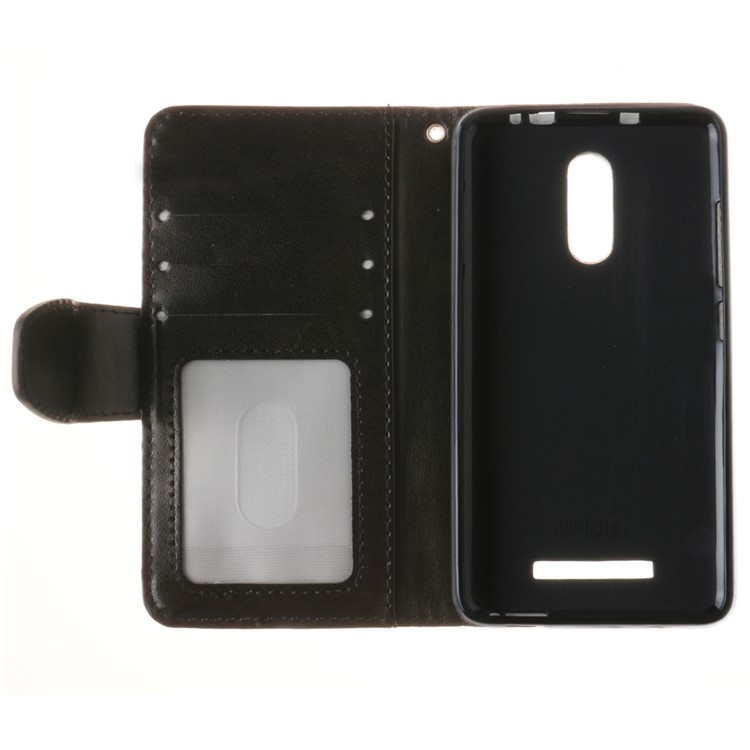 Imprint Maple Leaves Leather Wallet Case for Xiaomi Redmi Note 3 / Note 3 Pro - Black-11