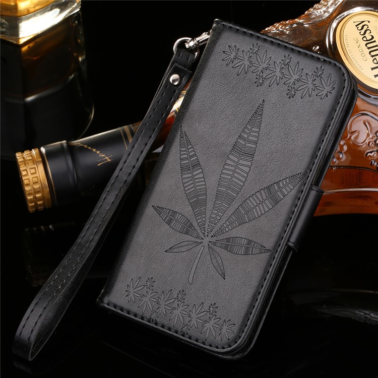 Imprint Maple Leaves Leather Wallet Case for Xiaomi Redmi Note 3 / Note 3 Pro - Black-13