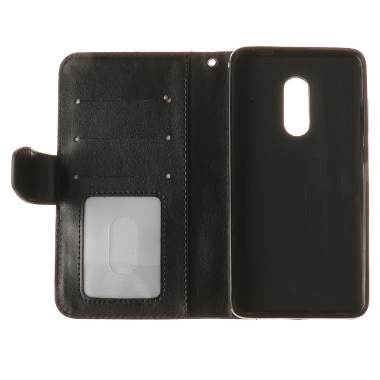 Imprint Maple Leaves Leather Wallet Case for Xiaomi Redmi Note 4 - Black-11