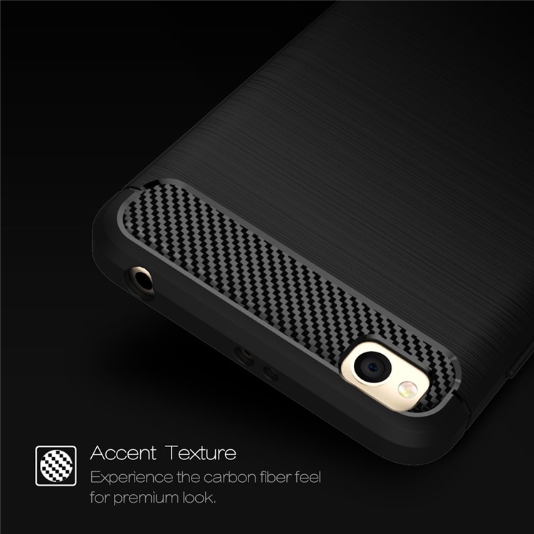 Carbon Fibre Brushed TPU Case for Xiaomi Redmi 4a - Black-5
