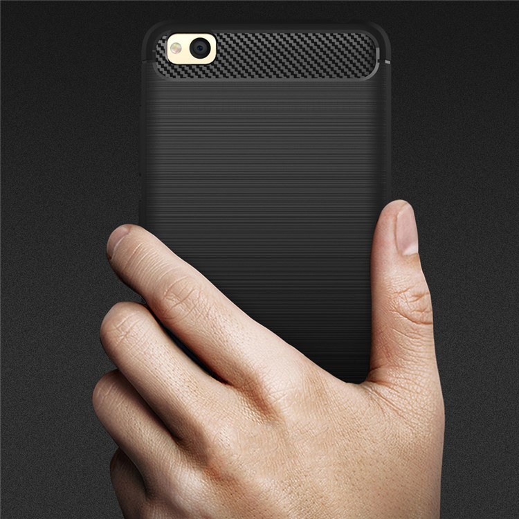 Carbon Fibre Brushed TPU Case for Xiaomi Redmi 4a - Black-9