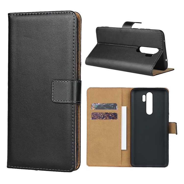 Genuine Leather Wallet Stand Phone Case for Xiaomi Redmi Note 8 Pro-1