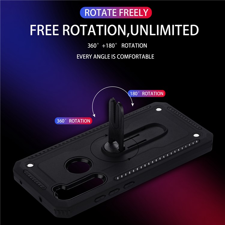 Air Outlet with Kickstand PC + TPU Covering for Xiaomi Redmi Note 8 - Black-4