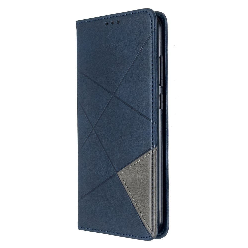 Geometric Pattern Stand Leather Card Holder Case for Xiaomi Redmi Note 8T - Blue-2