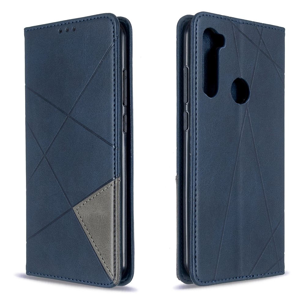 Geometric Pattern Stand Leather Card Holder Case for Xiaomi Redmi Note 8T - Blue-4