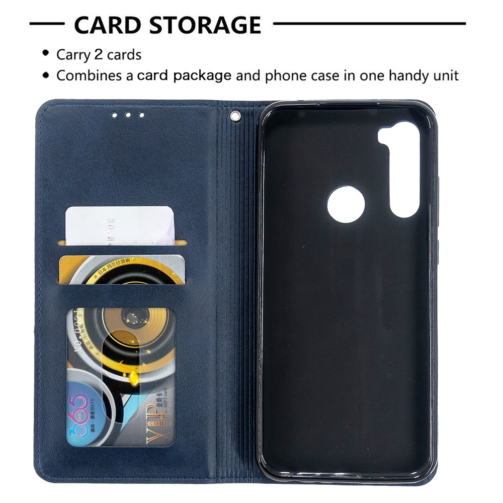 Geometric Pattern Stand Leather Card Holder Case for Xiaomi Redmi Note 8T - Blue-7