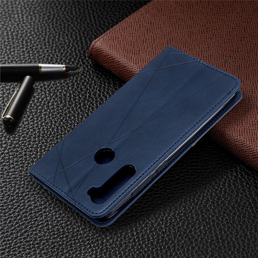 Geometric Pattern Stand Leather Card Holder Case for Xiaomi Redmi Note 8T - Blue-9