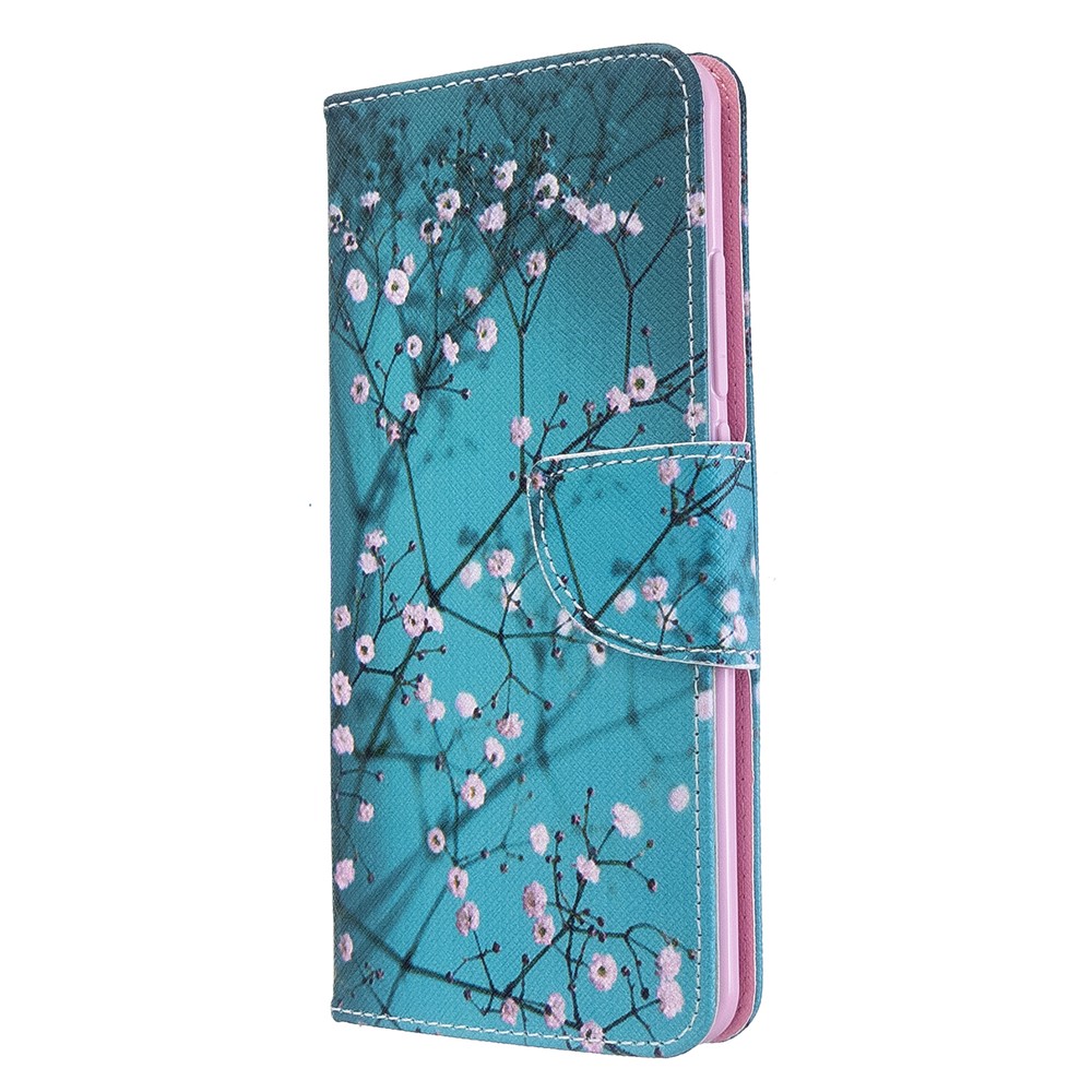 Estuche de Billetera de Cuero de Impresión de Patrones Para Xiaomi Mi CC9 Pro / Mi Nota 10 / Mi Nota 10 Pro - Árbol Con Flores