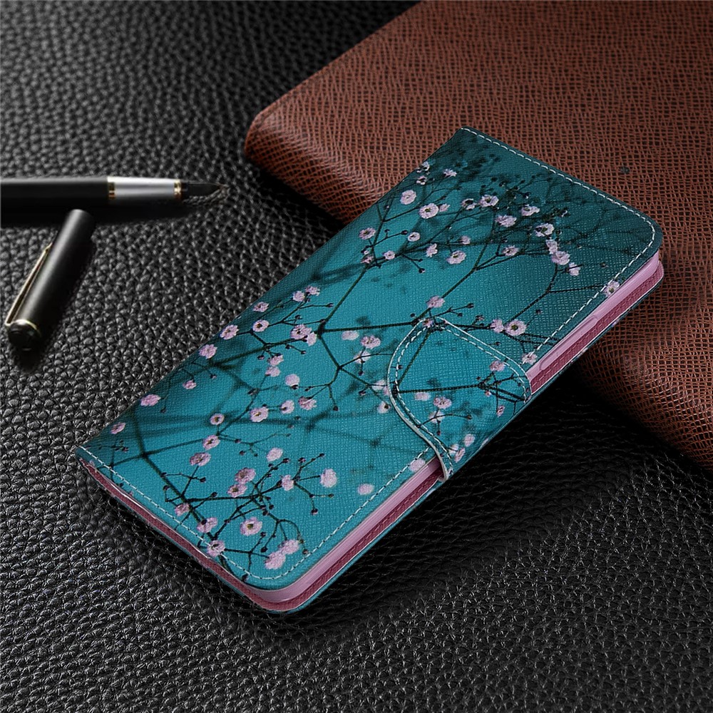 Padrão Printing Leather Wallet Case Para Xiaomi Mi CC9 Pro / Mi Nota 10 / Mi Note 10 Pro - Árvore Com Flores