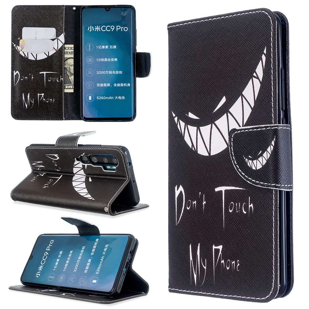 Pattern Printing Leather Wallet Case for Xiaomi Mi CC9 Pro / Mi Note 10 / Mi Note 10 Pro - Do not Touch My Phone-1