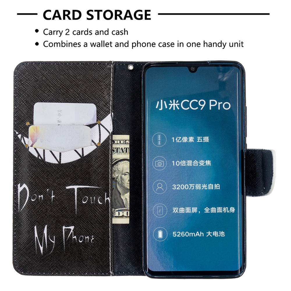 Pattern Printing Leather Wallet Case for Xiaomi Mi CC9 Pro / Mi Note 10 / Mi Note 10 Pro - Do not Touch My Phone-6