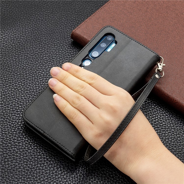 PU Leather Wallet Stand Case Shell for Xiaomi Mi CC9 Pro / Mi Note 10 Pro / Mi Note 10 - Black-9