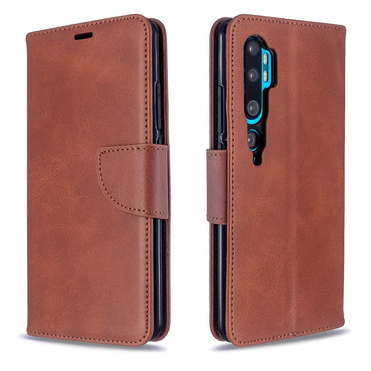 PU Leather Wallet Stand Case Shell for Xiaomi Mi CC9 Pro / Mi Note 10 Pro / Mi Note 10 - Dark Brown-4