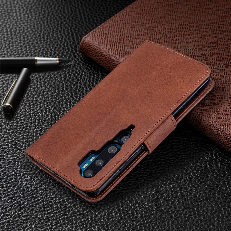 PU Leather Wallet Stand Case Shell for Xiaomi Mi CC9 Pro / Mi Note 10 Pro / Mi Note 10 - Dark Brown-8