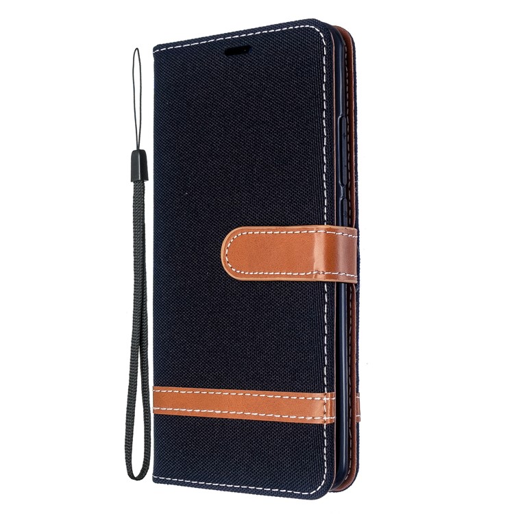 Assorted Color Jeans Cloth Leather Wallet Case for Xiaomi Mi CC9 Pro / Mi Note 10 / Mi Note 10 Pro - Black-2