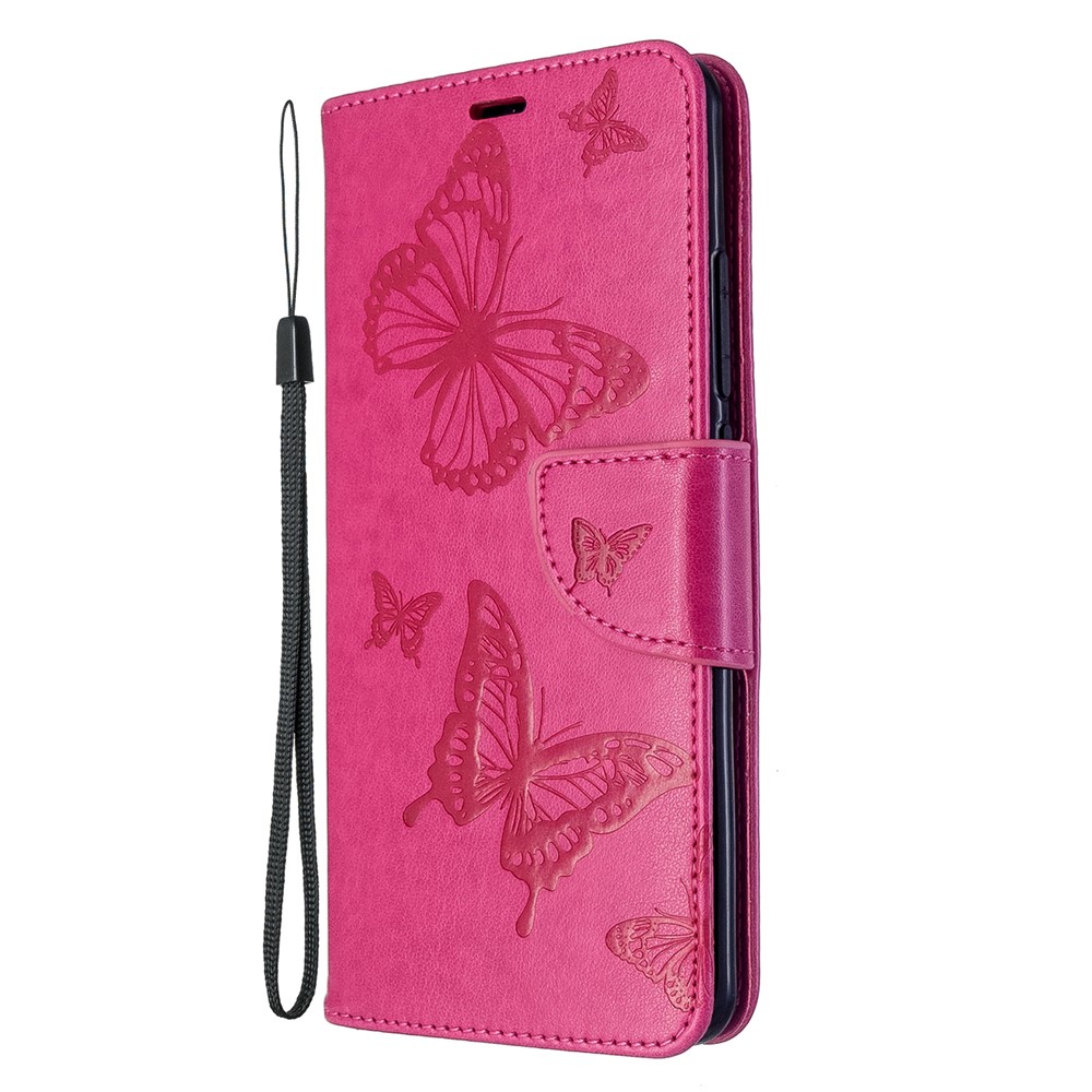 Impronta Custodia in Pelle Magnetica Farfalla Per Xiaomi Mi CC9 Pro / mi Note 10 / Mi Note 10 Pro - Rosa