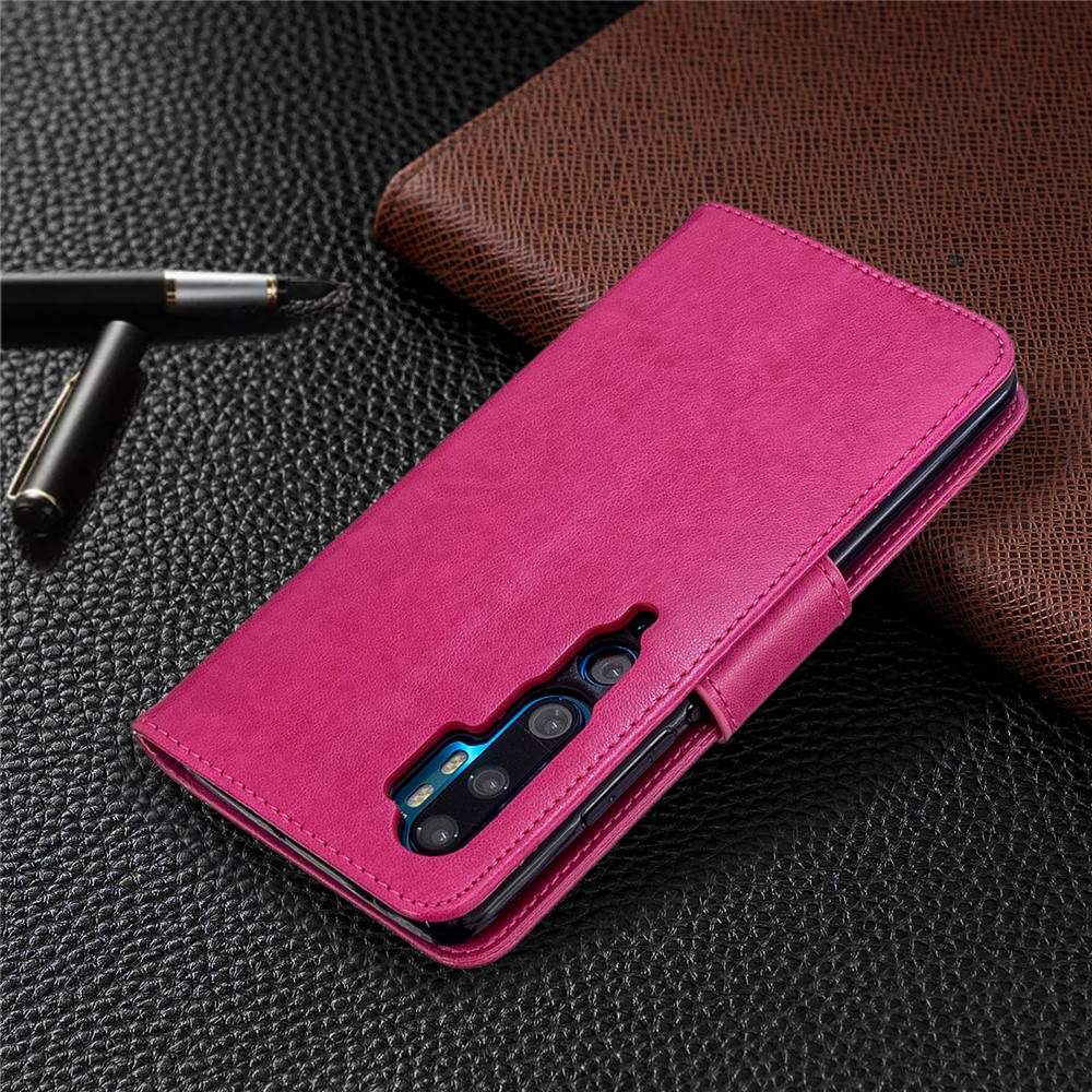 Imprint Butterfly Magnetic Leather Stand Case for Xiaomi Mi CC9 Pro / Mi Note 10 / Mi Note 10 Pro - Rose-8