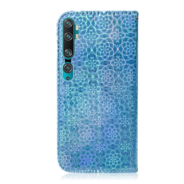 Cor PU Caixa Do Telefone Puro Couro Com Cordão Para Xiaomi Mi CC9 PRO / Nota 10 / Nota 10 Pro - Azul-3