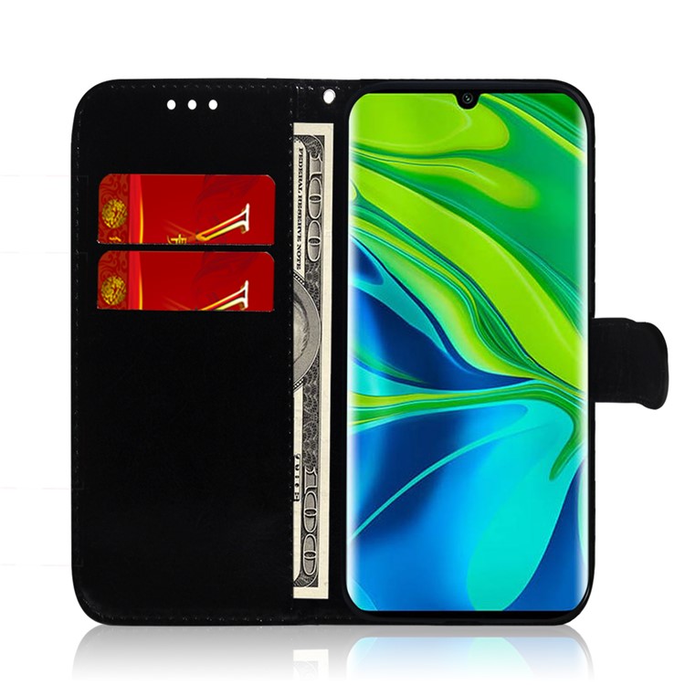 Cor PU Caixa Do Telefone Puro Couro Com Cordão Para Xiaomi Mi CC9 PRO / Nota 10 / Nota 10 Pro - Azul-8