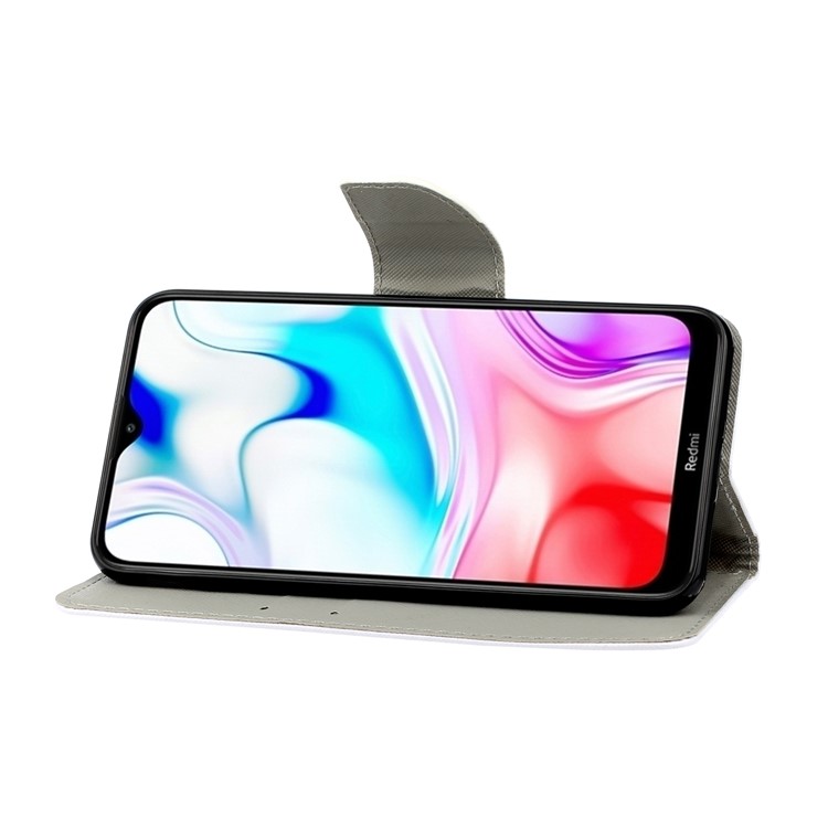 Pattern Printing Magnetic Leather Stand Case for Xiaomi Redmi 8 - English Characters-5