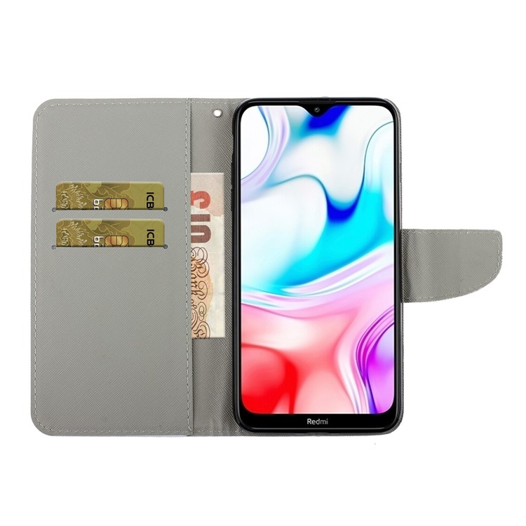 Pattern Printing Magnetic Leather Stand Case for Xiaomi Redmi 8 - English Characters-6