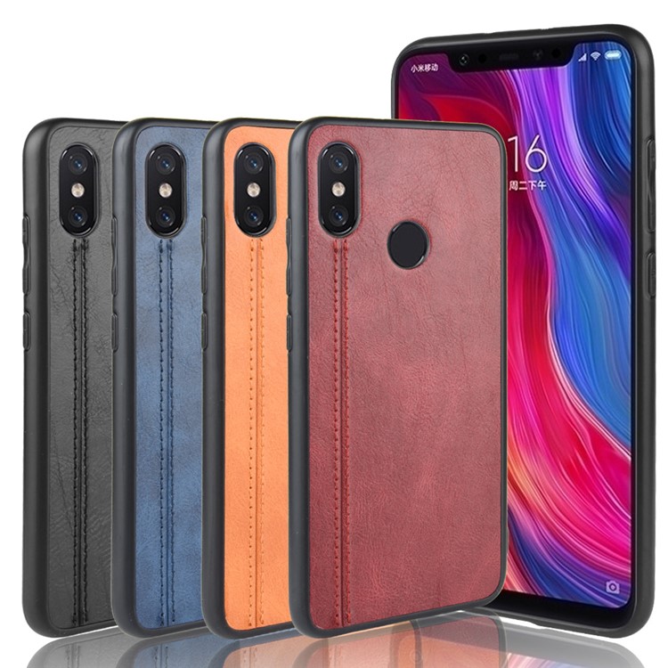 Leather Coated PC + TPU Combo Protective Cover for Xiaomi Mi 8 SE (5.88-inch) - Black-9