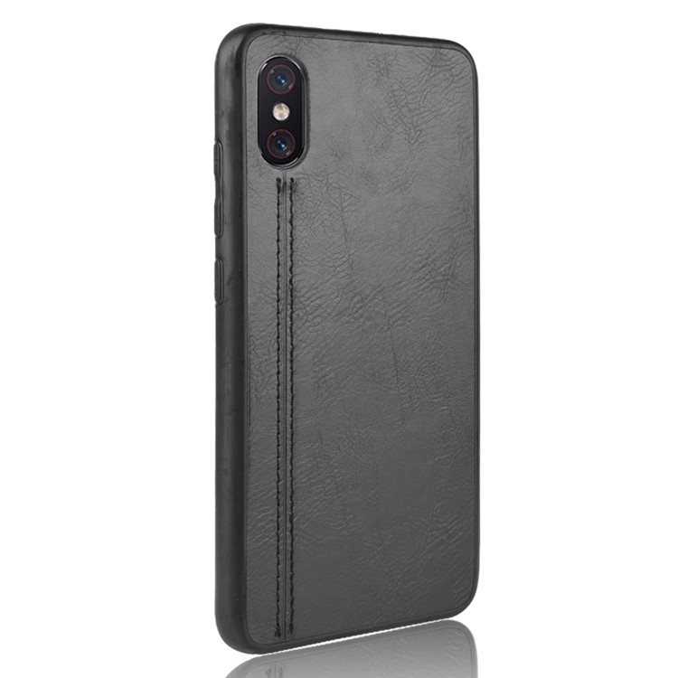 Leather Coated PC + TPU Hybrid Case for Xiaomi Mi 8 Pro / Mi 8 Explorer Edition - Black-4