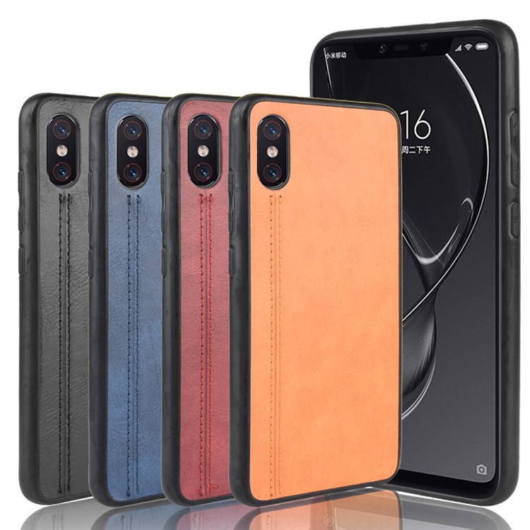 Leather Coated PC + TPU Hybrid Case for Xiaomi Mi 8 Pro / Mi 8 Explorer Edition - Black-9