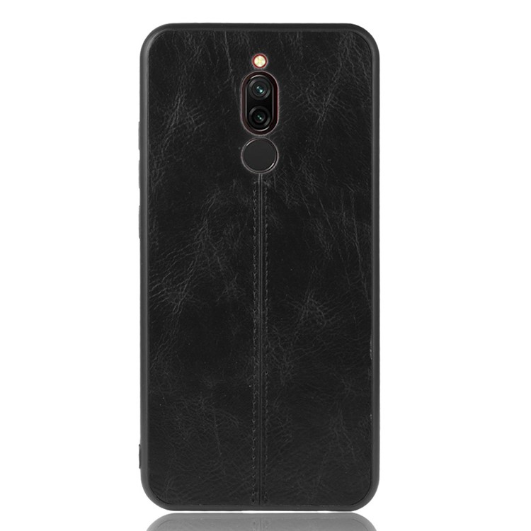 Lederbeschichtete PC + TPU Combo Case Telefonschale Für Xiaomi Redmi 8 - Schwarz