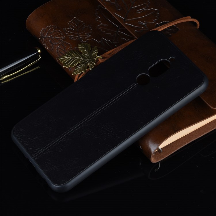 Кожаный PC + TPU Combo Case Shell Shell Для Xiaomi Redmi 8 - Черный