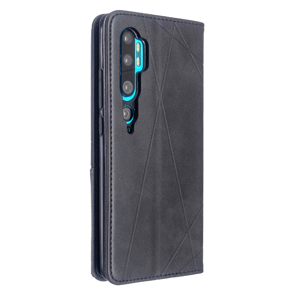 Custodia in Pelle Geometrica Con Slot di Carta Per Xiaomi Mi CC9 Pro / mi Note 10 / Mi Note 10 Pro - Nero