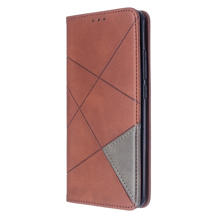 Geometric Pattern Leather Stand Case with Card Slots for Xiaomi Mi CC9 Pro / Mi Note 10 / Mi Note 10 Pro - Coffee-2