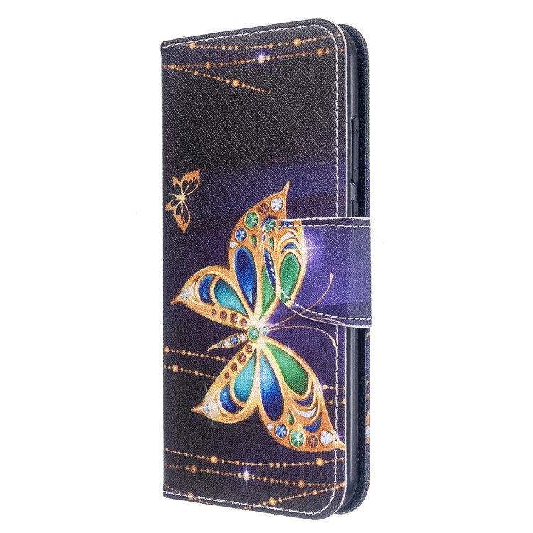 Pattern Printing Wallet Leather Flip Phone Cover for Xiaomi Redmi Note 8T - Gold Butterfly-2