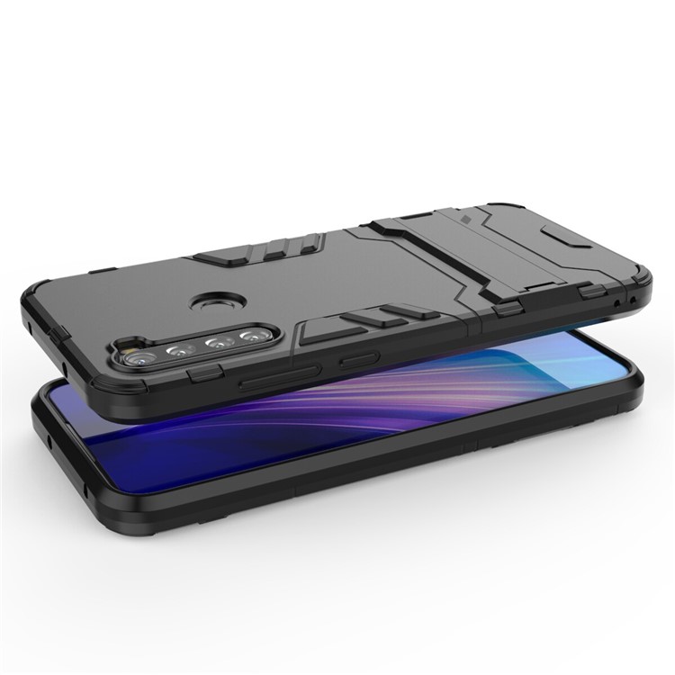 Caixa Híbrida de Plástico + TPU Com Kickstand Para Xiaomi Redmi Note 8T - Preto