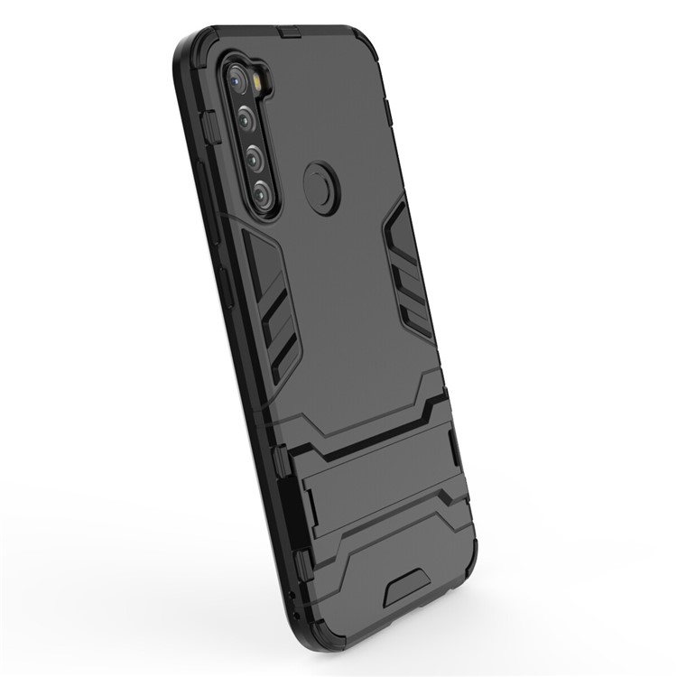 Caixa Híbrida de Plástico + TPU Com Kickstand Para Xiaomi Redmi Note 8T - Preto-5