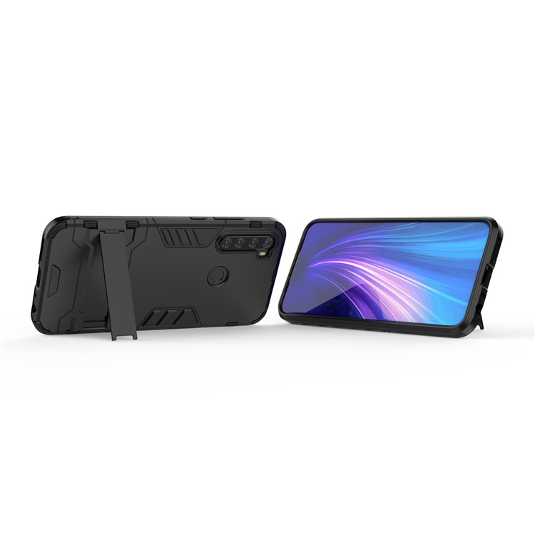 Kunststoff + TPU Hybrid -hülle Mit Kickstand Für Xiaomi Redmi Note 8t - Schwarz