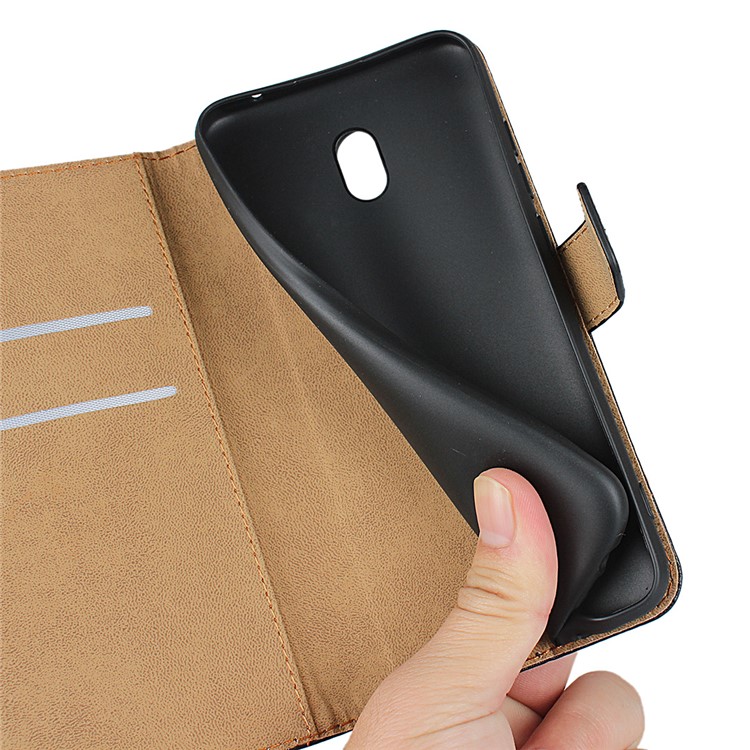 Genuine Leather Wallet Stand Phone Protective Cover for Xiaomi Redmi 8A-12